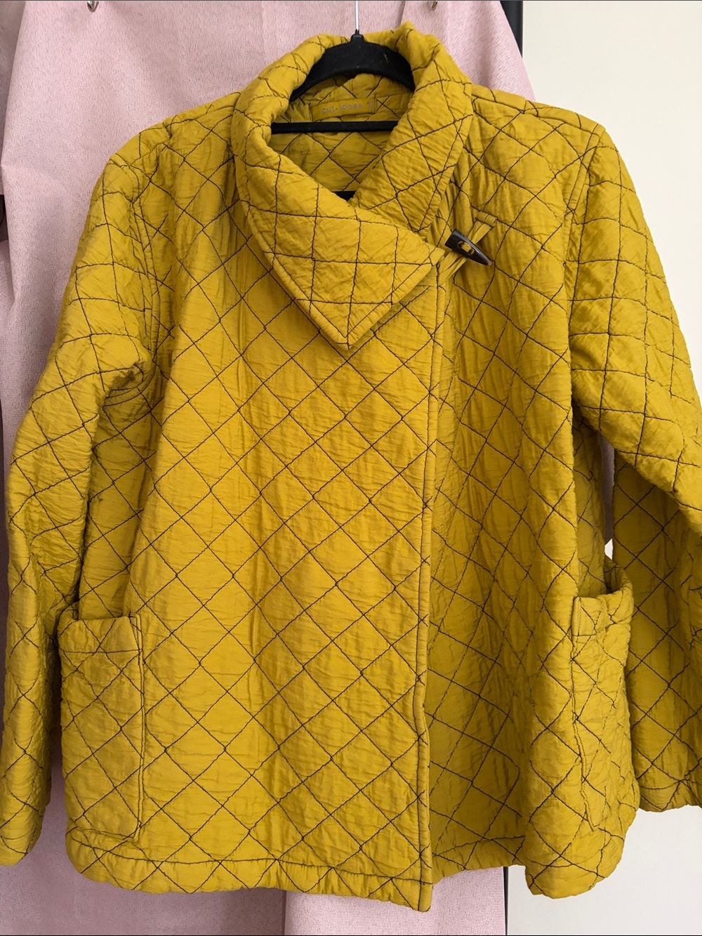 cut loose Quilted Mustard Yellow Toggle-Front Jacket